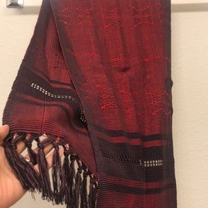100% Silk Scarf in Black and Red
